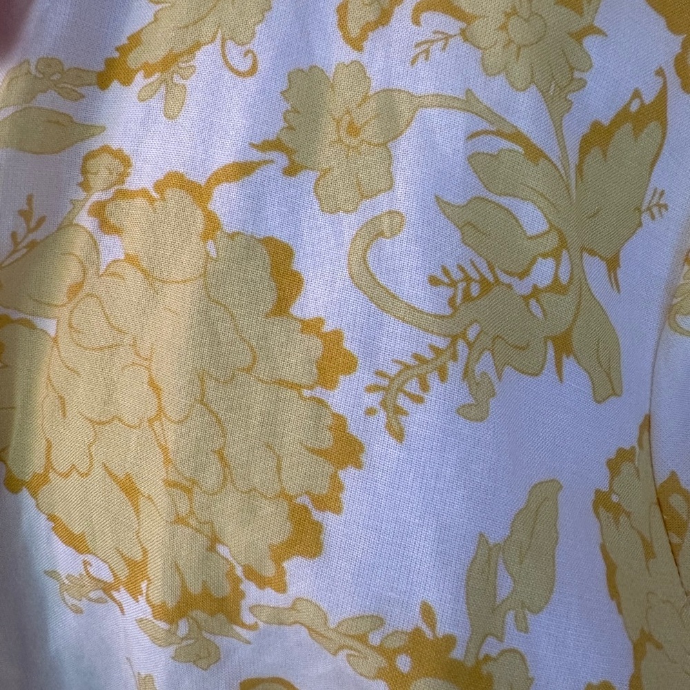 Alex Marie Yellow Floral Midi Shirt Dress with Tie Waist - Picture 7 of 12